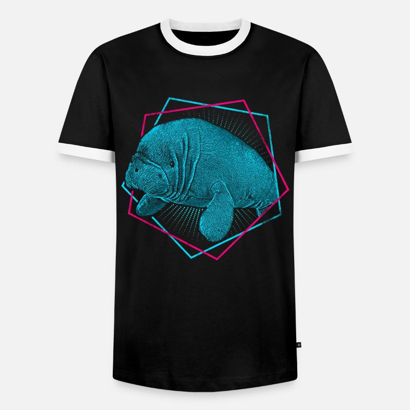 Manatee - Manatee - Men's Ringer Shirt - black/white