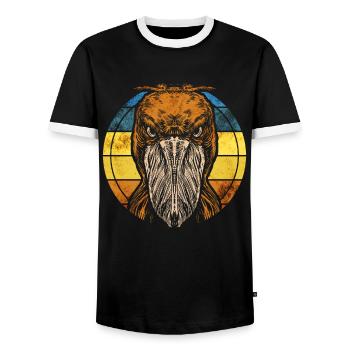 Schuhschnabel Vogel - Männer Kontrast-T-Shirt - Schwarz/Weiß - Vorne - AI Model Female 172 light (172cm) & AI Model Male 178 light (178cm)