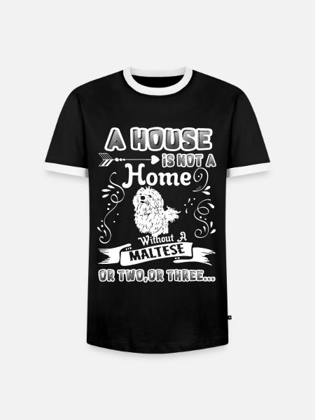 Maltese Home Without Maltese - Men's Ringer Shirt - black/white