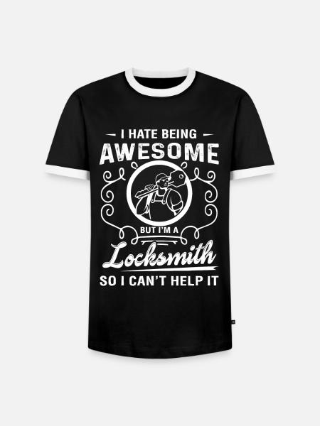 Locksmith Awesome Locksmith - Men's Ringer Shirt - black/white