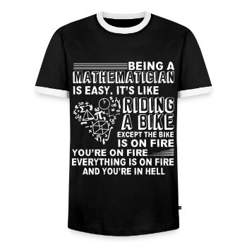 Mathematician Mathematician Is Easy - Men's Ringer Shirt - black/white - Front - AI Model Female 172 light (172cm) & AI Model Male 178 light (178cm)