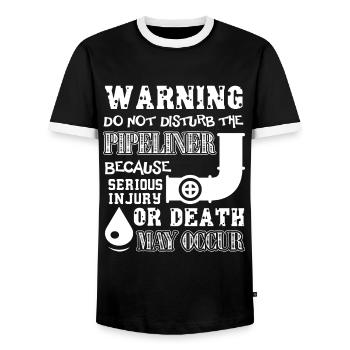 Pipeliner Do Not Disturb Pipeliner - Men's Ringer Shirt - black/white - Front - AI Model Female 172 light (172cm) & AI Model Male 178 light (178cm)