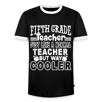 5th Grade Teacher 5th Grade Teacher Cooler - Men's Ringer Shirt - black/white - Front - AI Model Female 172 light (172cm) & AI Model Male 178 light (178cm)