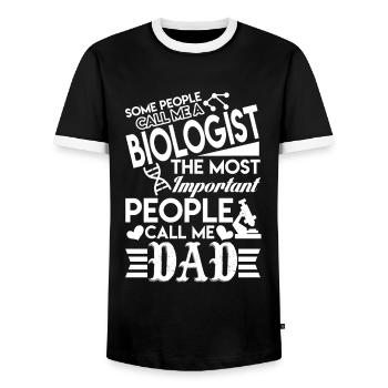Biologist Biologist Dad - Men's Ringer Shirt - black/white - Front - AI Model Female 172 light (172cm) & AI Model Male 178 light (178cm)