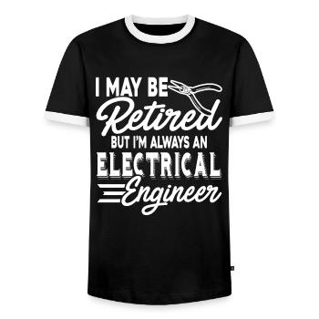 Electrical Engineer Always An Electrical Engineer - Men's Ringer Shirt - black/white - Front - AI Model Female 172 light (172cm) & AI Model Male 178 light (178cm)