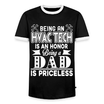 HVAC Technician HVAC Tech Dad - Men's Ringer Shirt - black/white - Front - AI Model Female 172 light (172cm) & AI Model Male 178 light (178cm)