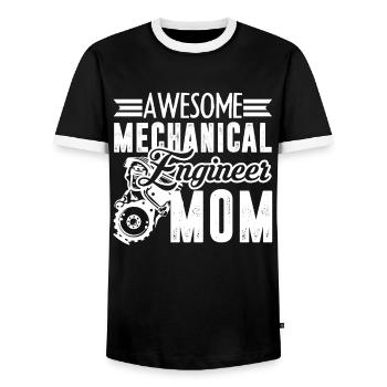 Mechanical Engineer Mechanical Engineer Mom - Men's Ringer Shirt - black/white - Front - AI Model Female 172 light (172cm) & AI Model Male 178 light (178cm)