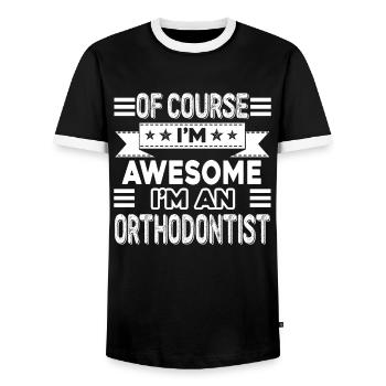Orthodontist I'm An Awesome Orthodontist - Men's Ringer Shirt - black/white - Front - AI Model Female 172 light (172cm) & AI Model Male 178 light (178cm)