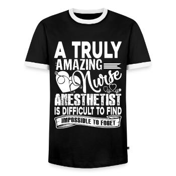 Nurse Anesthetist Amazing Nurse Anesthetist - Men's Ringer Shirt - black/white - Front - AI Model Female 172 light (172cm) & AI Model Male 178 light (178cm)