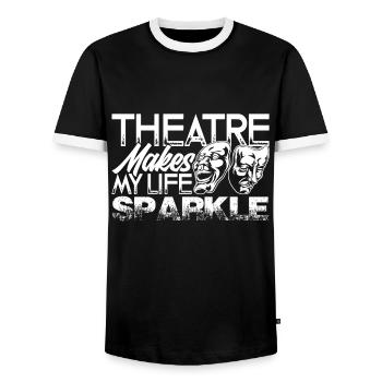Actor Actor Theatre - Men's Ringer Shirt - black/white - Front - AI Model Female 172 light (172cm) & AI Model Male 178 light (178cm)