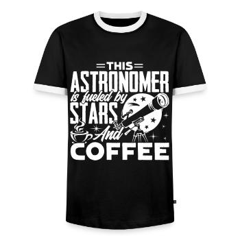 Astronomer Astronomer Fueled By Stars - Men's Ringer Shirt - black/white - Front - AI Model Female 172 light (172cm) & AI Model Male 178 light (178cm)