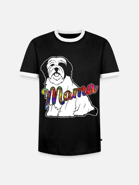 Lhasa Apso Lhasa Apso Mama - Men's Ringer Shirt - black/white