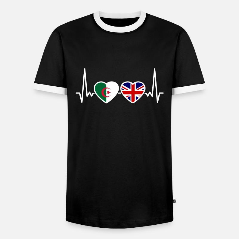 Algerien Britische Flagge Britisch Algerisch - Männer Kontrast-T-Shirt - Schwarz/Weiß