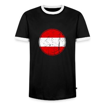 Austria Austrian flag Austrian - Men's Ringer Shirt - black/white - Front - AI Model Female 172 light (172cm) & AI Model Male 178 light (178cm)