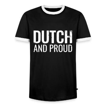 Néerlandais et fiers Pays-Bas néerlandais - T-shirt contrasté Homme - noir/blanc - Devant - AI Model Female 172 light (172cm) & AI Model Male 178 light (178cm)