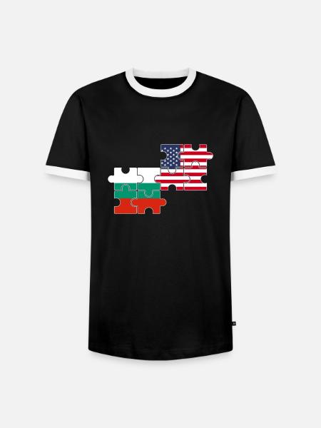 Bulgaria USA Flag American Bulgarian - Men's Ringer Shirt - black/white