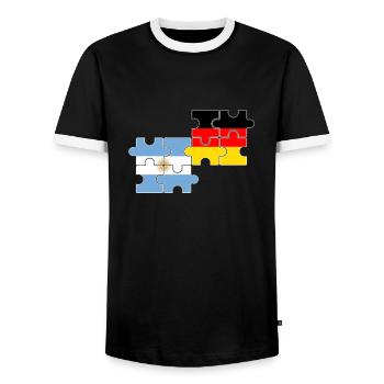 Argentine Allemagne Drapeau Argentin - T-shirt contrasté Homme - noir/blanc - Devant - AI Model Female 172 light (172cm) & AI Model Male 178 light (178cm)