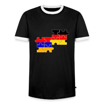 Armenia Germany Flag German Armenians - Men's Ringer Shirt - black/white - Front - AI Model Female 172 light (172cm) & AI Model Male 178 light (178cm)
