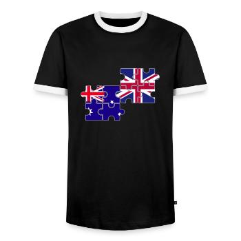 Australien UK Flagge Britisch Australisch - Männer Kontrast-T-Shirt - Schwarz/Weiß - Vorne - AI Model Female 172 light (172cm) & AI Model Male 178 light (178cm)