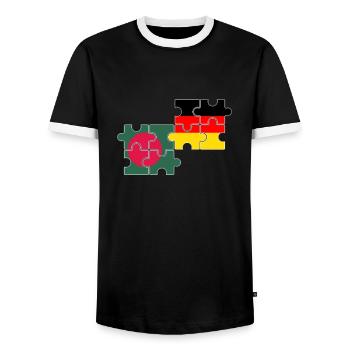 Bangladesh Germany Flag Bangladeshis - Men's Ringer Shirt - black/white - Front - AI Model Female 172 light (172cm) & AI Model Male 178 light (178cm)