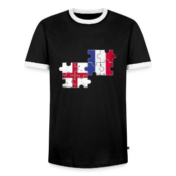 Angleterre France Vintage Drapeau Anglais - T-shirt contrasté Homme - noir/blanc - Devant - AI Model Female 172 light (172cm) & AI Model Male 178 light (178cm)