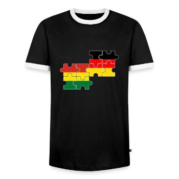 Bolivie Allemagne Drapeau Boliviens - T-shirt contrasté Homme - noir/blanc - Devant - AI Model Female 172 light (172cm) & AI Model Male 178 light (178cm)