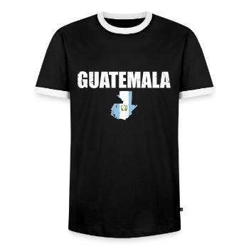 Guatemala Vintage Carte Drapeau guatémaltèque - T-shirt contrasté Homme - noir/blanc - Devant - AI Model Female 172 light (172cm) & AI Model Male 178 light (178cm)