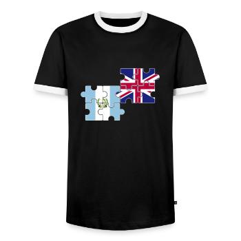 Guatemala Drapeau du Royaume-Uni Guatémaltèque britannique - T-shirt contrasté Homme - noir/blanc - Devant - AI Model Female 172 light (172cm) & AI Model Male 178 light (178cm)