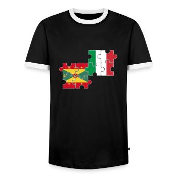Grenada Italien Flagge Italienisch Grenader - Männer Kontrast-T-Shirt - Schwarz/Weiß - Vorne - AI Model Female 172 light (172cm) & AI Model Male 178 light (178cm)