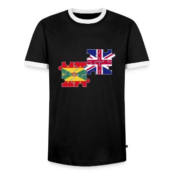 Grenada UK Flagge Britische Grenadier - Männer Kontrast-T-Shirt - Schwarz/Weiß - Vorne - AI Model Female 172 light (172cm) & AI Model Male 178 light (178cm)