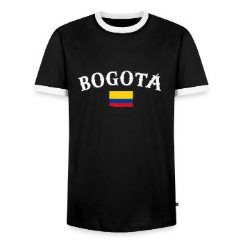 Bogotá Vintage Colombie Drapeau Colombien - T-shirt contrasté Homme - noir/blanc - Devant - AI Model Female 172 light (172cm) & AI Model Male 178 light (178cm)