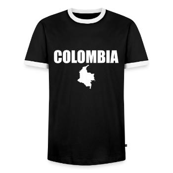 Colombia Karte Kolumbien Kolumbianer - Männer Kontrast-T-Shirt - Schwarz/Weiß - Vorne - AI Model Female 172 light (172cm) & AI Model Male 178 light (178cm)