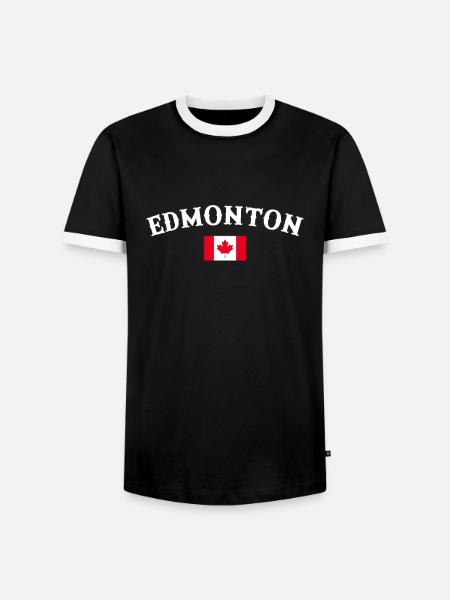 Edmonton, Canada, Drapeau canadien, Canadien - T-shirt contrasté Homme - noir/blanc