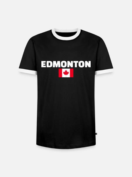 Edmonton, Canada, Drapeau canadien, Canadien - T-shirt contrasté Homme - noir/blanc
