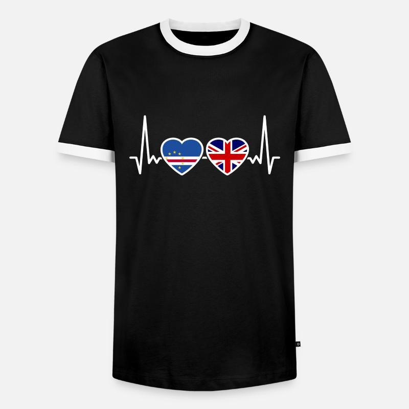 Cap-Vert Drapeau du Royaume-Uni - T-shirt contrasté Homme - noir/blanc