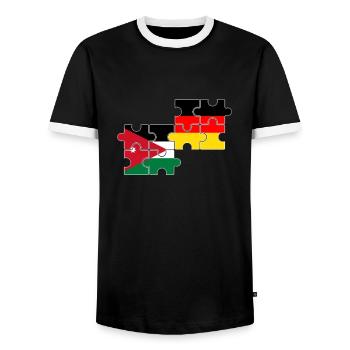 Jordan Germany Flag German Jordanians - Men's Ringer Shirt - black/white - Front - AI Model Female 172 light (172cm) & AI Model Male 178 light (178cm)