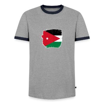 Jordanie Vintage Jordanie Drapeau Jordanien - T-shirt contrasté Homme - gris/marine  - Devant - AI Model Female 172 light (172cm) & AI Model Male 178 light (178cm)