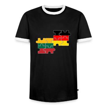 Lituanie Allemagne Drapeau Lituaniens allemands - T-shirt contrasté Homme - noir/blanc - Devant - AI Model Female 172 light (172cm) & AI Model Male 178 light (178cm)