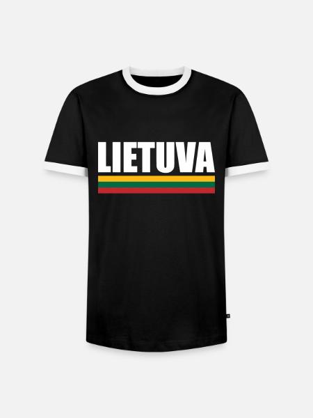 Lietuva Lithuania Lithuanian flag Lithuanian - Men's Ringer Shirt - black/white