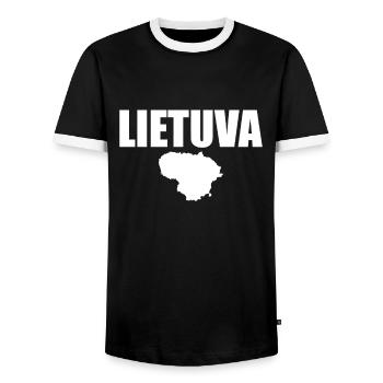 Lietuva Karte Litauen Litauische Litauer - Männer Kontrast-T-Shirt - Schwarz/Weiß - Vorne - AI Model Female 172 light (172cm) & AI Model Male 178 light (178cm)