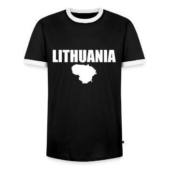 Lithuania Karte Litauen Litauische Litauer - Männer Kontrast-T-Shirt - Schwarz/Weiß - Vorne - AI Model Female 172 light (172cm) & AI Model Male 178 light (178cm)