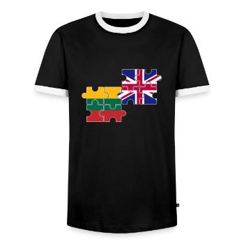 Lituanie Drapeau du Royaume-Uni Lituanien britannique - T-shirt contrasté Homme - noir/blanc - Devant - AI Model Female 172 light (172cm) & AI Model Male 178 light (178cm)