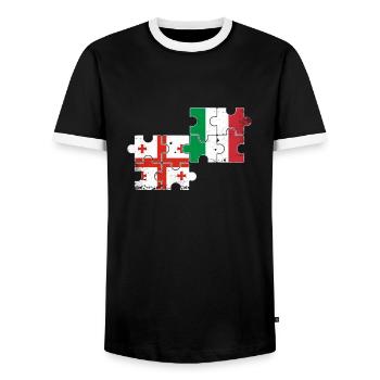 Géorgie Italie Vintage Flag Géorgien - T-shirt contrasté Homme - noir/blanc - Devant - AI Model Female 172 light (172cm) & AI Model Male 178 light (178cm)