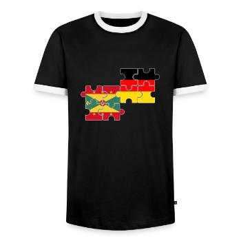Grenada Deutschland Flagge Deutsch Grenader - Männer Kontrast-T-Shirt - Schwarz/Weiß - Vorne - AI Model Female 172 light (172cm) & AI Model Male 178 light (178cm)