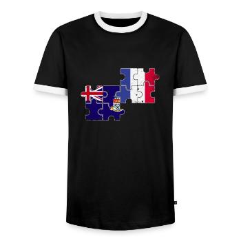 Îles Caïmans France Vintage Flag - T-shirt contrasté Homme - noir/blanc - Devant - AI Model Female 172 light (172cm) & AI Model Male 178 light (178cm)