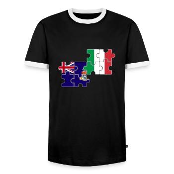 Îles Caïmans Italie Drapeau italien - T-shirt contrasté Homme - noir/blanc - Devant - AI Model Female 172 light (172cm) & AI Model Male 178 light (178cm)