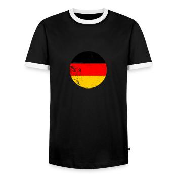 Germany Vintage German Flag German - Men's Ringer Shirt - black/white - Front - AI Model Female 172 light (172cm) & AI Model Male 178 light (178cm)
