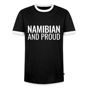 Namibian And Proud Namibia Namibische Namibier - Männer Kontrast-T-Shirt - Schwarz/Weiß - Vorne - AI Model Female 172 light (172cm) & AI Model Male 178 light (178cm)
