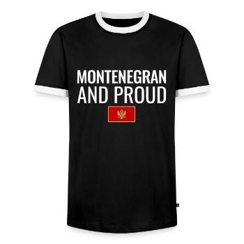 Montenegran And Proud Montenegro flag - Men's Ringer Shirt - black/white - Front - AI Model Female 172 light (172cm) & AI Model Male 178 light (178cm)