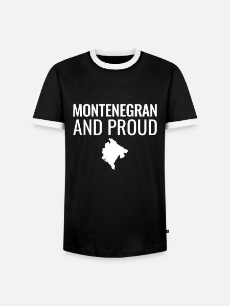Montenegran And Proud Map Montenegro - Men's Ringer Shirt - black/white